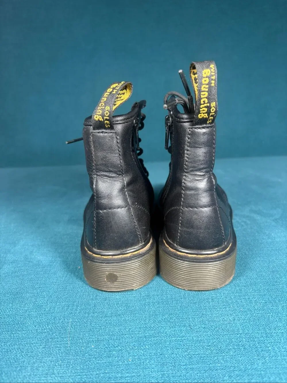 Dr. Martens 1460 J Youth Size 13 US Black Soft Leather Side Zip Lace Up Boots AW